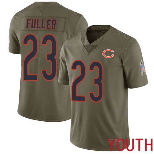 Chicago Bears Limited Olive Youth Kyle Fuller Jersey NFL Football #23 2017 Salute to Service->youth nfl jersey->Youth Jersey